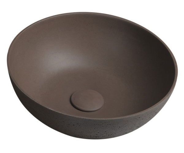 Sapho Formigo Betonové Umyvadlo Na Desku, ø 39cm, Tmavě Hnědá Mat