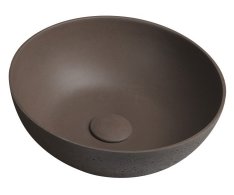 Sapho Formigo Betonové Umyvadlo Na Desku, ø 39cm, Tmavě Hnědá Mat