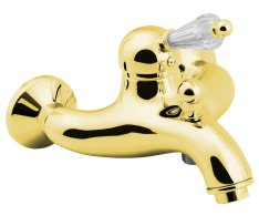 Sapho Kirké Crystal Nástěnná Vanová Baterie, Páčka Krystal, Zlato