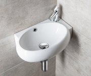 Sapho Ribera Keramické Umývátko Rohové 43x28,5cm, Otvor Pro Baterii Vpravo, Bílá