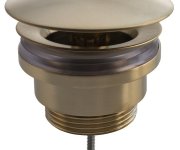 Silfra Umyvadlová Výpust 5/4“, Neuzavíratelná, Velká Zátka, 5-55mm, Zlato Mat