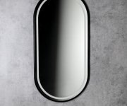 Sapho Kaira Oválné Zrcadlo S Led Osvětlením 45x90cm, černá Mat