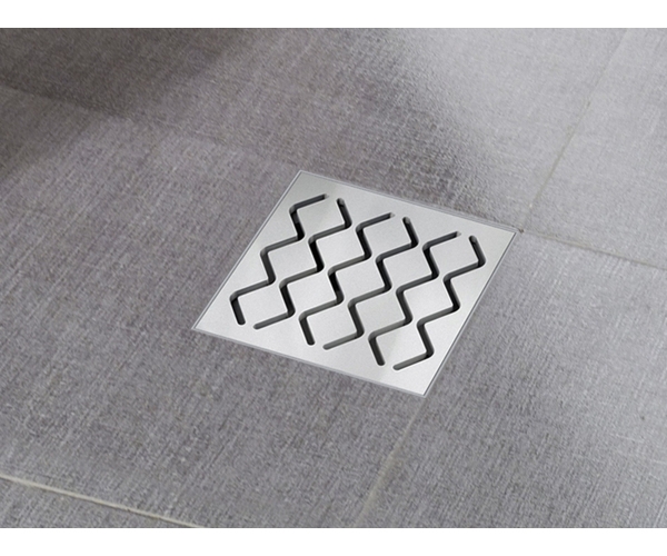 Plastová vpust s nerezovou mřížkou - Podlahová vpust SN501 10,5x10,5, plast s nerez m