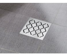 Plastová vpust s nerezovou mřížkou - Podlahová vpust SN501 10,5x10,5, plast s nerez m