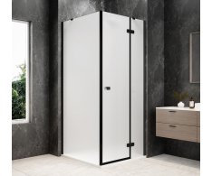 Polysan Globe Black čtvercový Sprchový Kout 800x800mm, Matné Sklo, Pravé
