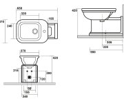 Kerasan Waldorf Bidet Stojící 37x65cm, černá Mat