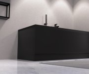 Polysan Plain Panel čelní 180x59cm, černá Mat, Pravý