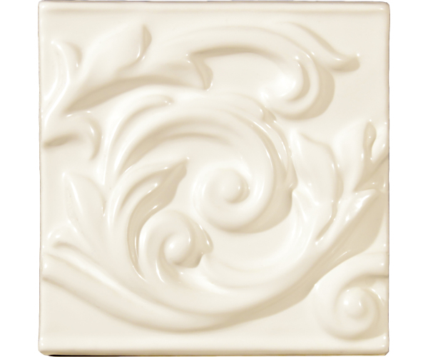 Retro obklad Grazia Essenze Voluta Bianco Craquele 13x13 Luc. - béžová