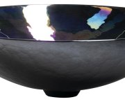Sapho Decora Nero Murano Skleněné Umyvadlo Na Desku, Průměr 41cm, černá