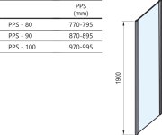 Pevná stěna Pivot PPS - PPS 100, satin+transparent 90GA0U00Z1