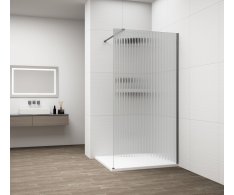 Polysan Esca Gun Metal Jednodílná Sprchová Zástěna K Instalaci Ke Stěně, Sklo Flute