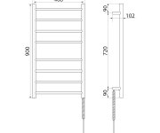Sapho Redondo Elektrický Sušák Ručníků, Kulatý, 500x900 Mm, 75 W, černá Mat