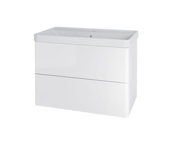Mereo Siena, Koupelnová Skříňka S Keramickým Umyvadlem 81 Cm, Bílá Lesk