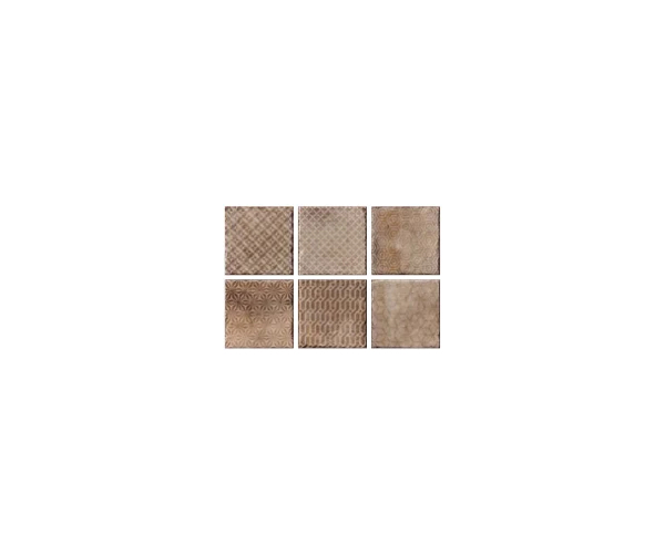 Retro dlažba Fioranese Heritage Walnut Deco Mini 15,25x15,25 - hnědá
