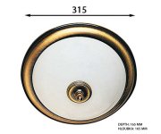 Sapho Gloster Stropní Svítidlo,  ø 315mm,  2xe14, 40w, Ip21, Bronz