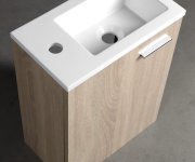 Aqualine Zoja Skříňka S Umyvadlem Z Litého Mramoru 40x22 Cm, Dub Platin