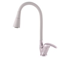 SÁZAVA - Dřezová baterie s flexibilním ramínkem chrom/šedá 3/8" SA006.0/13S