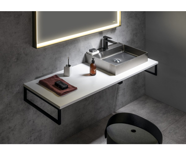 Sapho Plato Deska Rockstone 700x24x500mm, Bílá Mat