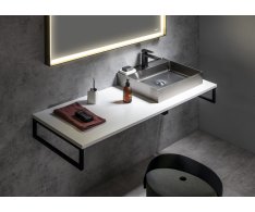 Sapho Plato Deska Rockstone 700x24x500mm, Bílá Mat