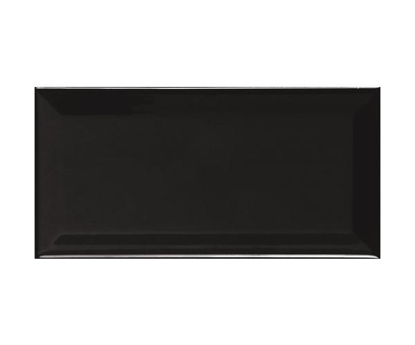 Retro obklad APE Metro Biselado Negro Brillo 7,5x15 - černá