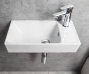 Cerastyle Nuali Keramické Umývátko 50x25cm, Baterie Vpravo, Bílá