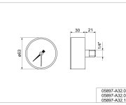 Manometr Se Zadním Napojením G 1/4", D 63 Mm, 0 - 10 Bar 05897-A32.10