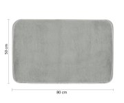 Gedy Fuzzy Koupelnová Předložka, 50x80cm, 100% Polyester, Protiskluz, šedá