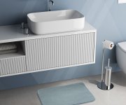 Gedy Fuzzy Koupelnová Předložka, 50x80cm, 100% Polyester, Protiskluz, Azzuro