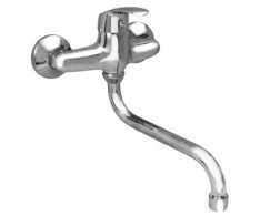 Dřezová Stěnová Baterie S Kulatým Ramínkem 200 Mm, Rozteč 150 Mm - Chrom – Zora