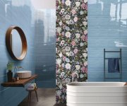 Luxusní obklad Brennero Bloomy Acqua Blu 25x75 Lucida - modrá