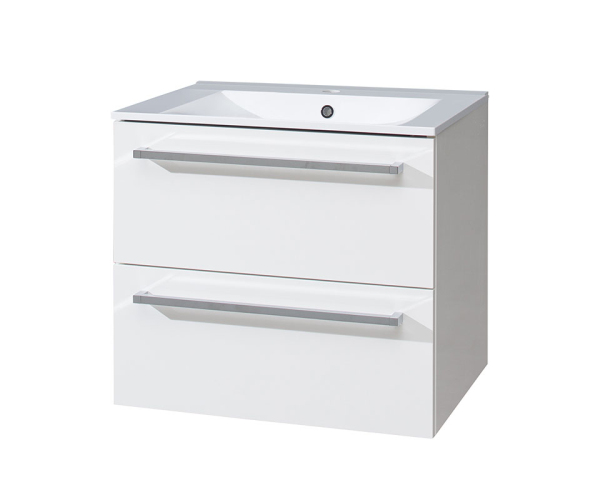 Mereo Bino, Koupelnová Skříňka S Keramickým Umyvadlem 61 Cm, Bílá