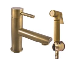 Umyvadlová/Bidetová baterie bez výpusti SEINA Stará mosaz (Bronz) 3/8" SE946.0/1SM