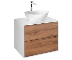 Aqualine Zanya Umyvadlová Skříňka 60x50x46cm, Bílá Mat/dub Emporio