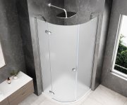 Polysan Globe Chrome čtvrtkruhový Sprchový Kout 1000x1000mm, Matné Sklo, Levé