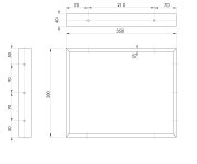 Sapho Podpěrná Konzole 350x280x40mm, Lakovaná Ocel, černá Mat, 1 Ks