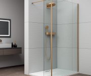 Polysan Esca Gold Matt Jednodílná Sprchová Zástěna K Instalaci Ke Stěně, Sklo čiré, 1000 Mm