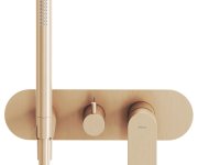 Podomítková baterie Eleganta EL 065, s přepínačem, se setem, pro R-box - EL 065.60RGB.O2.RB07D.+S Podomítková baterie 2-cestná bez tělesa, se sprchovým setem, růžové zlato kartáčované X070374