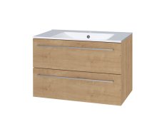 Mereo Bino, Koupelnová Skříňka S Keramickým Umyvadlem 81 Cm, Dub Arlington