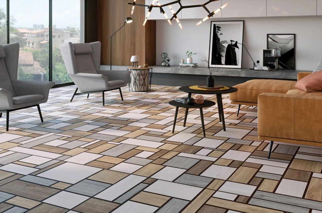 Realizace Veselá dlažba Codicer Mondrian 66x66