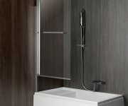 Polysan Rioni Vanová Zástěna S Pneumatickým Zdvihem, š. 710mm, Stříbrná, čiré Sklo