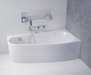 Polysan Projekta R Monolith Asymetrická Stojící Vana 156x77x60cm, Bílá
