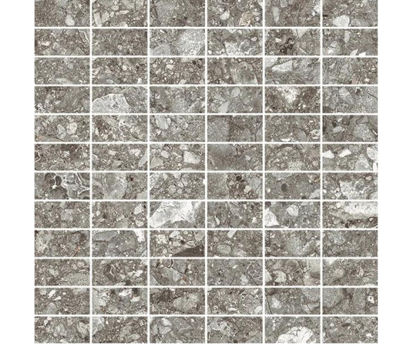 Mozaika jako terrazzo Mirage NORR Grå RR02 Mattoncino 30x30 Nat. - šedá