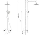 Sapho Solaris Sprchový Sloup S Termostatickou Baterií, černá/zlato Mat