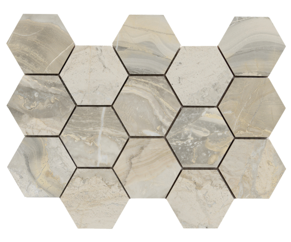 Dlažba jako mramor Cifre Luxury Hexagon Ample Beige 32,5x22,5 Luc. - béžová