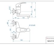 Dřezová Stěnová Baterie, Ramínko 120 Mm, Rozteč 150 Mm, Klik-klak - Chrom -mars MA3115-K