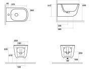 Kerasan Tribeca Bidet Závěsný 35x54cm, černá Mat