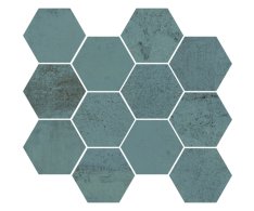 Aparici Metallic Green Mos. Hexagonal 28x30 Nat. Rett.