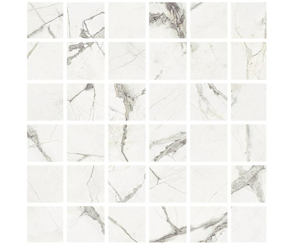 Mozaika jako kámen Fioranese Marmorea Intensa Bianco Luce MOSAICO 30x30 (5x5) Matt. Rett. - bílá