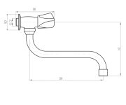Aqualine Nástěnný Ventil 1/2", Otočná Hubice, Chrom