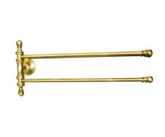 Sapho Perla Dvojitý Držák Ručníků Otočný 390mm, Zlato